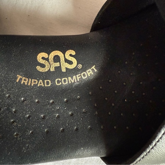 SAS 9.5S Suntimer Black Sandals Open Toe Tri Pad Comfort Shoes USA Heel Strap - Picture 4 of 8